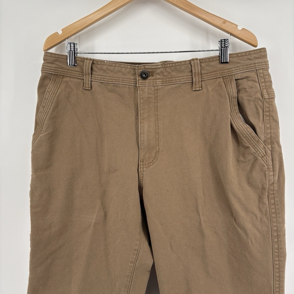 LEGENDARY OUTFITTERS Men's Stretch Canvas Pants Relaxed Fit 36x30 Tan Pockets